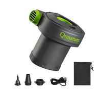 Qunature Pompe à Air Électrique 2-en-1 avec Verrou - Gonflage/Dégonflage Rapide, 450 L/Min, 5 kPa, Batterie 2000 mAh, Portable, 3 Embouts pour Matelas, Bouées et Pataugeoire