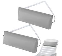 Qunclay Lot de 2 Coussins d'appui-tête pour Meubles de Piscine, Chaise de Jardin, Coussins de Meubles de terrasse avec Bande élastique réglable pour chaises de Piscine et de terrasse (Gris)