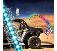 Qunine HXRW LED antenne fouets éclairés avec 1 PIÈCES LED Fouet Lumières, 360 ° Spirale LED RVB Chase Danse Lumière, Offroad Avertissement Fouets D'antenne Éclairés (Size : 3FT)