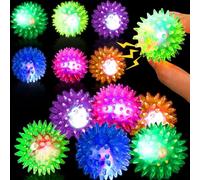Qunkun Lot de 12 balles lumineuses pour enfants - Petites balles de hérisson douces - Jouet anti-stress - Cadeau de Noël