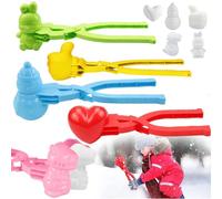 Qunkun Lot de 5 clips pour boule de neige, forme de boule de neige, ours, bonhomme de neige, cœur, canard, dinosaure, pince à boules de neige, pince à boules de neige pour enfants pour jouer en plein