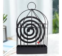 Qunkun Support en spirale anti-moustiques en métal - Support de bobine de fumage en métal - Support en spirale pour la maison, le centre commercial, la salle de bain, le camping (noir)
