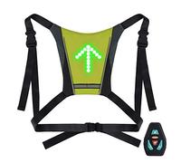 Qunlife Gilet de Cyclisme à LED, Gilet réfléchissant à LED avec indicateur de Direction, Indicateur de Direction Rechargeable à 4 Modes, Facile à Installer Équipement de sécurité pour vélo de Nuit