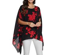 Qunsia Poncho en mousseline de soie pour femme Motif chauve-souris, Z-10052, taille unique