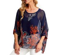 Qunsia Poncho en mousseline de soie pour femme Motif chauve-souris, Z-4410, Taille Unique