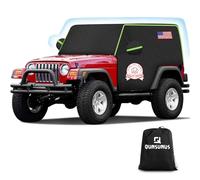 Qunsunus Housse de Cabine pour Jeep YJ TJ 2 Portes, Demi-Housse de Voiture avec Doublure en Coton, Housse de Pluie imperméable Toutes Saisons, avec Sangles pour Protection Contre Le Vent, Le Soleil