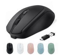 Quntee Souris sans fil Bluetooth USB C pour Mac Air Pro/iMac/ordinateur/ordinateur portable, souris Bluetooth de type C, compatible avec MacBook/iPad/Surface Pro, souris portable et rechargeable