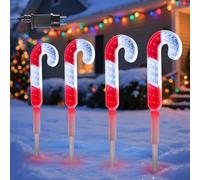 Quntis 164 LEDs Decoration Noel Exterieur avec Effet Infinity 3D Miroir Tunnel, IP44 LED Lumiere Noel Exterieur avec prise- 4 Cannes à Sucre - Décoration Noël Extérieur pour Jardin Chemin Cour