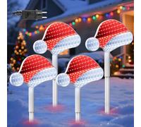 Quntis 180 LEDs Decoration Noel Exterieur avec Effet Infinity 3D Miroir Tunnel, IP44 LED Lumiere Noel Exterieur avec prise- 4 Bonnets de Noël - Décoration Noël Extérieur pour Jardin Chemin Cour