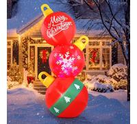 Quntis 200CM Boule de Noël Gonflable Exterieur XXL, IP44 Boule Lumineuse Exterieure pour Noel, Décoration de Noël Extérieure avec LED Blanc Chaud, Décoration de Jardin Extérieure