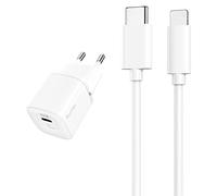 Quntis 20W Chargeur Rapide iPhone USB C & Câble C à Lightning 2M, MFi Certifié PD Chargeur Secteur Mural, Adaptateur Prise Type C pour iPhone 13 12 11 Pro Max XS XR X 8 Plus Se iPad Air 3/Mini 5