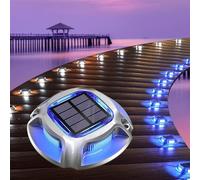 Quntis 8Pcs Balise Solaire Extérieure Sol Jardin Etanche IP68 Bleu Blanc