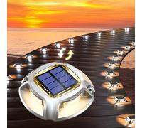 Quntis 8Pcs Lampe Solaire Extérieur Jardin LED Blanc Chaud/Froid, Balise Solaire Eclairage Etanche IP68, Spot LED Extérieur Solaire pour Chemin Allée Escalier Terrasse Pont, Lumiere Solaire Auto