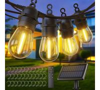 Quntis Guirlande Guinguette Solaire Extérieure 31M, S14 Ampoules 30+2 Avec RF Télécommande, IP65 Etanche Guirlande Lumineuse Pour Jardin Terrasse Camping Balcon