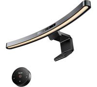 Quntis Lampe Ecran PC Incurvé avec Télécommande Double Réglage, 45CM Lumière Ecran Réglable Eclairage Gradation Automatique, LED USB Lampe d'Ordinateur Monitor Light Bar - Curved