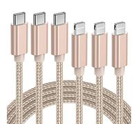Quntis Lot 3 Câble USB C Vers Lightning MFi Certifié 2M, Charge Rapide Pour iPhone 12 13 Mini 11 Pro X XR XS Max 8 iPad Pro 2018/Air 2019 Mini, Fil C-Lightning Or
