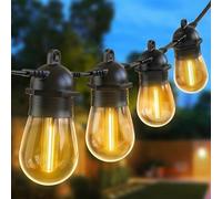 Quntis S14 Guirlande Lumineuse Exterieure 31M 30+2 Ampoules, Connectable | Blanc Chaud, IP65 Étanche, Alimentation par Prise, Guirlande Guinguette Extérieure pour Eté Mariage Jardin Patio Terrasse
