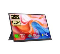 Qunub Moniteur portable 15,6" FHD 1080p avec batterie intégrée, support et haut-parleurs, moniteur portable externe HDMI USB C pour ordinateurs portables, PC, Mac, Xbox, Switch et PS5/4