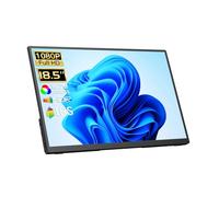 Qunub Moniteur portable 18,5 pouces 100 Hz FHD USB-C HDMI moniteur de voyage avec béquille intégrée, VESA et haut-parleurs, moniteur de jeu portable HDR pour soins des yeux