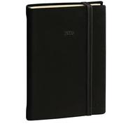 QUO VADIS - 1 Agenda Journalier Emboité Daily 17 Prestige Noir - Fermeture Avec Elastique - Janvier 2026 à Décembre 2026 - Dimension : 12x17 cm - Multilingue