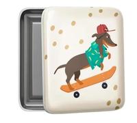 QUO VADIS 1 Boîte à Bons Points en Métal - ANIMASCOT Chien sur Skate - 08 x 10 x 2,5 cm