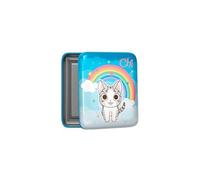 QUO VADIS - 1 Boite Métal à Bons Points Chi - Visuel Chaton Arc-en-Ciel - 8 x 10 x 2,5 cm
