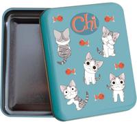 QUO VADIS - 1 Boite Métal à Bons Points Chi - Visuel Groupe de Chats et Poissons - 8 x 10 x 2,5 cm