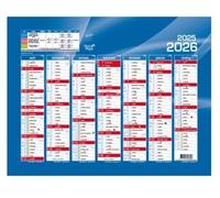 Quo Vadis - 1 Calendrier de banque bleu - Août 2025 à Septembre 2026 - Dimension : 21 x 27 cm