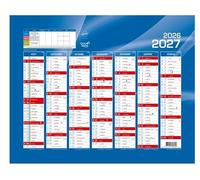 Quo Vadis - 1 Calendrier de banque bleu - Août 2026 à Septembre 2027 - Dimension : 21 x 27 cm