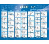 Quo Vadis - 1 Calendrier de Banque Bleu - Janvier 2026 à Décembre 2026 - Format 13,5 x 18 cm