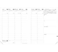 QUO VADIS - 1 Recharge Agenda Semainier Président - Dimension 21 x 27 cm - Décembre 2025 à Décembre 2026 - Reliure Brochée - Tranche Dorée - Répertoire Amovible.