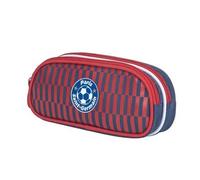 QUO VADIS - 1 Trousse FOURRE-Tout 2 Compartiments PSG - 23 x 10 cm - Visuel Damier Rouge Bleu