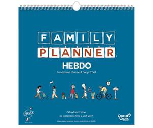 QUO VADIS - 238225Q - 1 Calendrier Family Planner Hebdo - Septembre 2026 à Août 2027 - Dimension : 30 x 30 cm