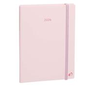 Quo Vadis - Agenda - 2026 - Ministre - Semainier Planning - Multilingue - Pastel - Rose clair - 13 mois de décembre à décembre - 16x24 cm - Papier Clairefontaine blanc - Fabrication française