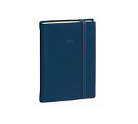 Quo Vadis - Agenda - 2026 - Président Prestige - Semainier Planning - Multilingue - Silk - Bleu - 13 mois de décembre à décembre - 21x27 cm - Papier Clairefontaine ivoire - Fabrication française