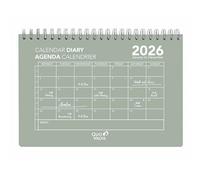 Quo Vadis - Agenda - Spiralé - 2026 - Calendar Diary 24 - Mensuel - Multilingue - Oslo Calendar - Vert - 12 mois de janv à déc. - 16x24 cm