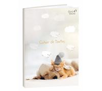 Quo Vadis - Cahier de textes - Français - Mes potes à pattes mignons - Chaton Chien - Journalier - 15x21 cm - Papier Clairefontaine blanc - Fabrication française