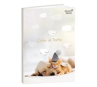 Quo Vadis - Cahier de textes - Français - Mes potes à pattes mignons - Multicolore - Journalier - 15x21 cm - Papier Clairefontaine blanc - Fabrication française - Visuel chaton chien