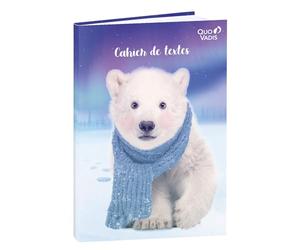 Quo Vadis - Cahier de textes - Français - Mes potes à pattes mignons - Ourson boreal - Journalier - 15x21 cm - Papier Clairefontaine blanc - Fabrication française