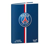 Quo Vadis - Cahier de textes - Français - PSG - Multicolore - Journalier - 15x21 cm - Papier Clairefontaine blanc - Fabrication française - Visuel logo