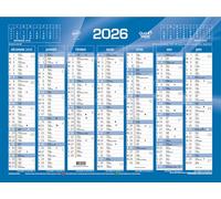 Quo Vadis – Calendrier de banque Bleu – 55 x 40,5 cm – Carton rigide – Année 2026