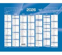 Calendrier de banque 2025 Quo Vadis - 14 mois - Bleu - 27 x 21 cm