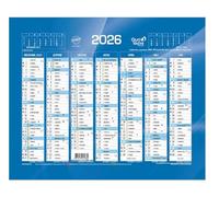 Quo Vadis - Calendrier de banque 2026 - Bleu - Petit format 13,5 x 18 cm