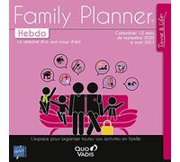 Quo Vadis - Calendrier familial à feuillets - Spiralé - 2025-2026 - Français - Family Planner - 12 mois de septembre à août - 30x30 cm - Papier Clairefontaine blanc - Fabrication française