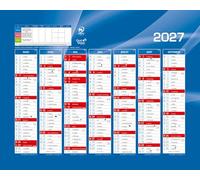 Quo Vadis - Calendrier mural - 2026-2027 - Français - Classic - Bleu - 14 mois de août à septembre - 27x21 cm - Papier Clairefontaine blanc - Fabrication française