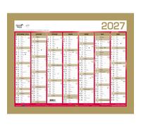 Quo Vadis Calendrier mural annuel - 27 x 21 cm - Or - 2023