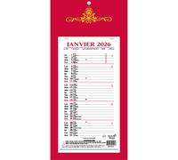 Quo Vadis Calendrier mural bloc mensuel - 20 x 41,5 cm - Vert - 2026
