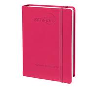 Quo Vadis - Collection : Optimum - CARNET 21 PROJETS - Pour la gestion de projets - Papier blanc Clairefontaine - Fermeture avec élastique - Couverture rigide - Format 15x21cm - Rose Framboise