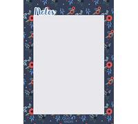 Quo Vadis - Collection : Daisy - BLOC NOTES - 55 feuillets - Pour noter sa to do list, ses courses - Encollage par le haut - Format 11x15 cm - Visuel Bleu