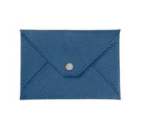 Quo Vadis - Enveloppe papiers identité - Camargue - Bleu - 14x9,5 cm - Cuir pleine fleur de taurillon